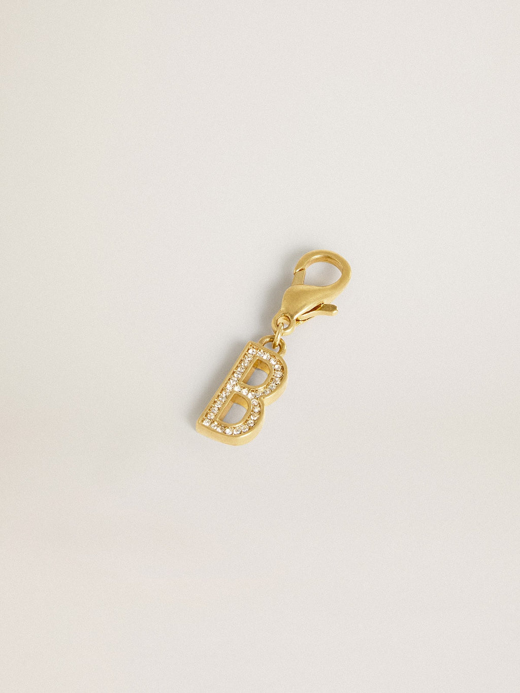 Letter B charm in gold-colored brass with crystals| Golden Goose