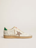 Ball Star LTD with sand mesh star and green leather heel tab| Golden Goose