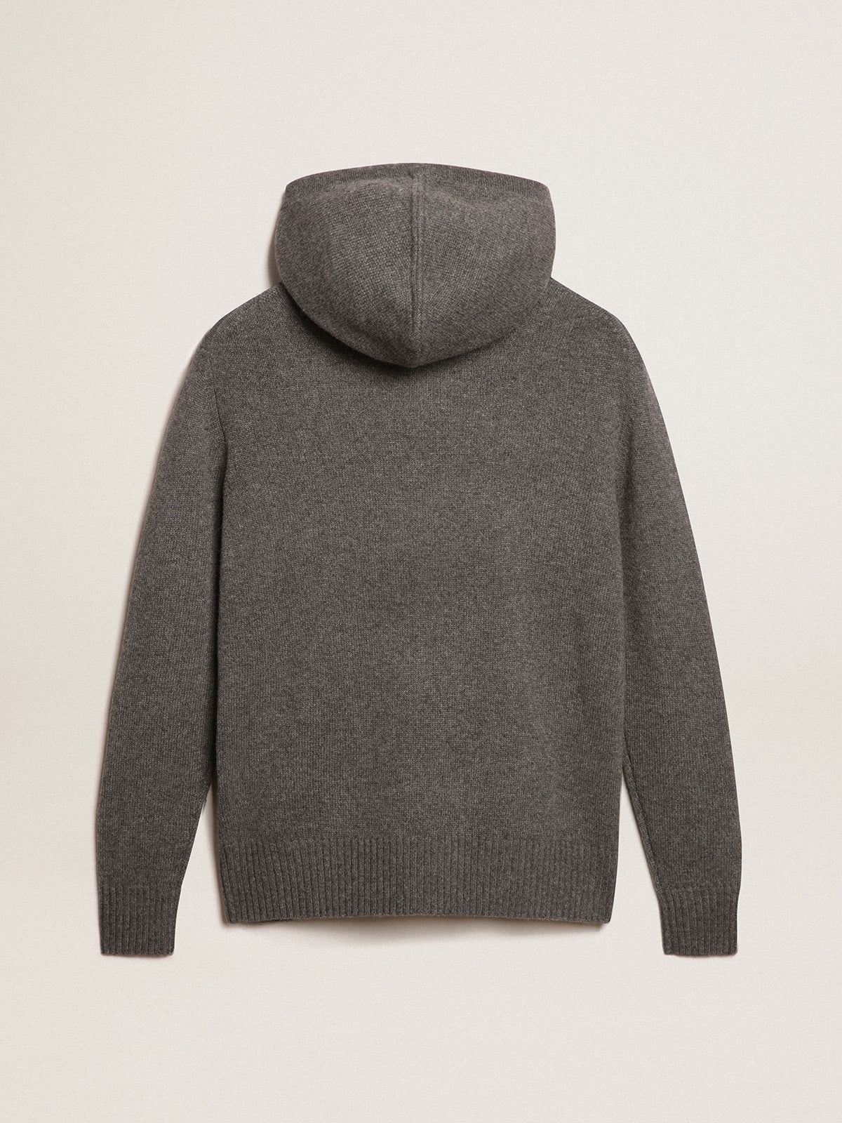 Women's gray cashmere blend sweatshirt with hood| Golden Goose