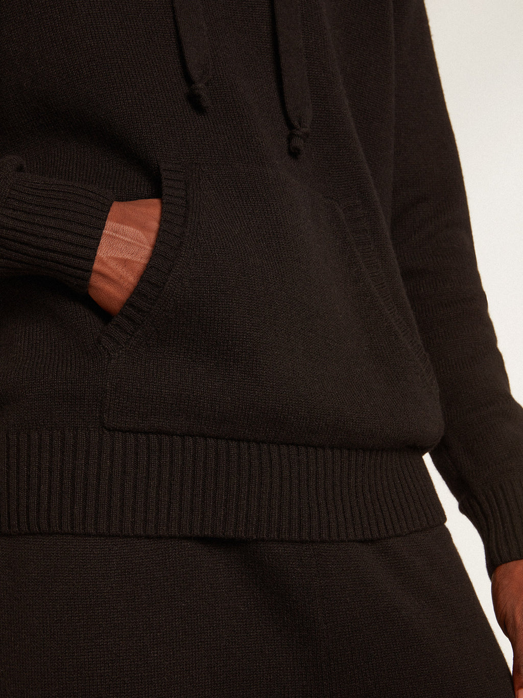 Men's black cashmere blend sweatshirt with hood| Golden Goose
