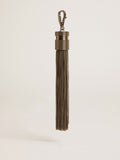 Tassel-shaped charm in silver-colored brass with crystals| Golden Goose