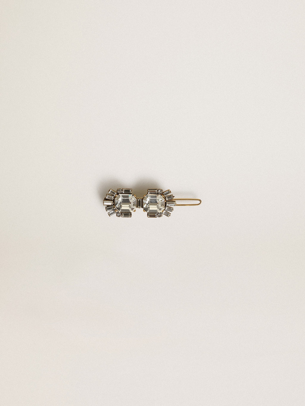 Lace lock with Déco clip in antique gold color with crystals| Golden Goose