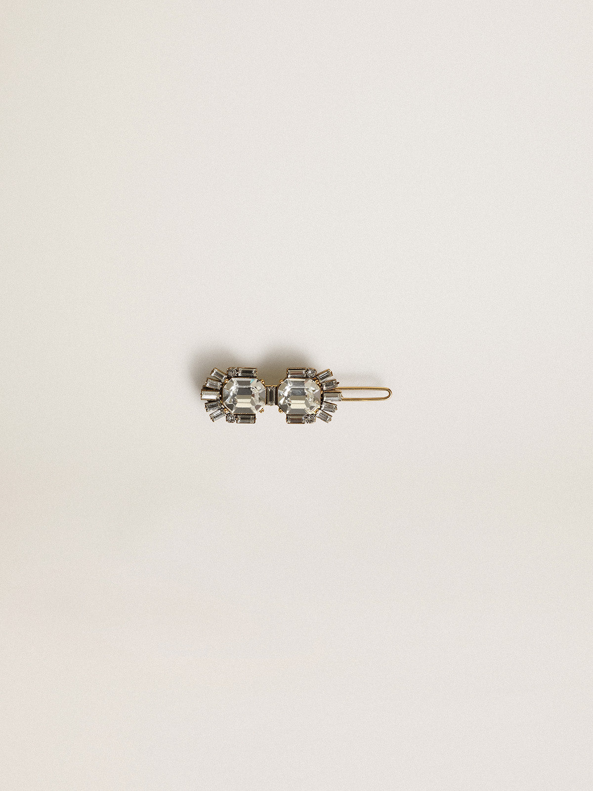 Lace lock with Déco clip in antique gold color with crystals| Golden Goose