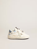 Baby Old School with suede star and light blue leather heel tab| Golden Goose
