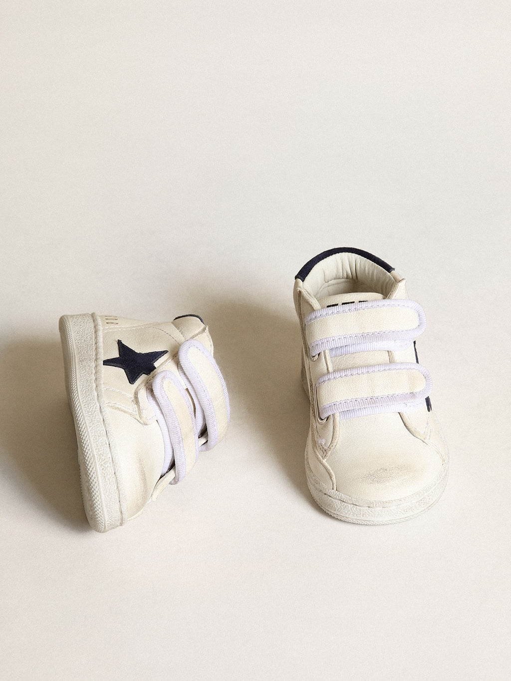 June Junior in nappa with dark blue suede star and heel tab| Golden Goose