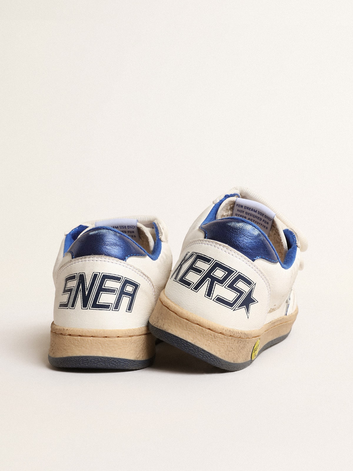 Ball Star Young with blue metallic leather star and heel tab| Golden Goose