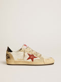 Ball Star LTD in nappa leather with red leather star and leather heel tab| Golden Goose