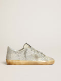 Women's Super-Star in off-white nubuck and silver crystals| Golden Goose