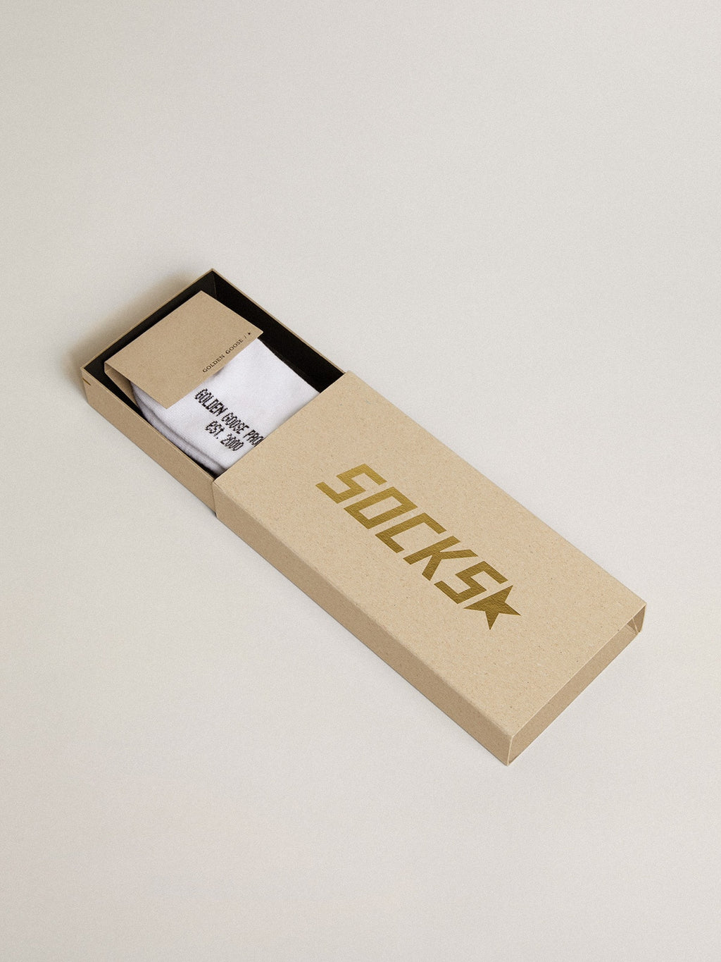 Cotton socks with distressed finishes, knee-high effect| Golden Goose
