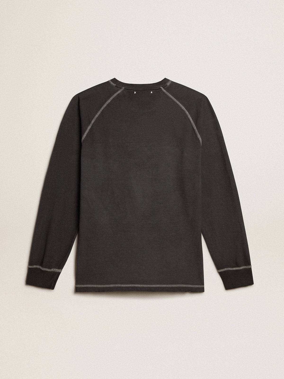 Anthracite T-shirt with white lettering on the front| Golden Goose