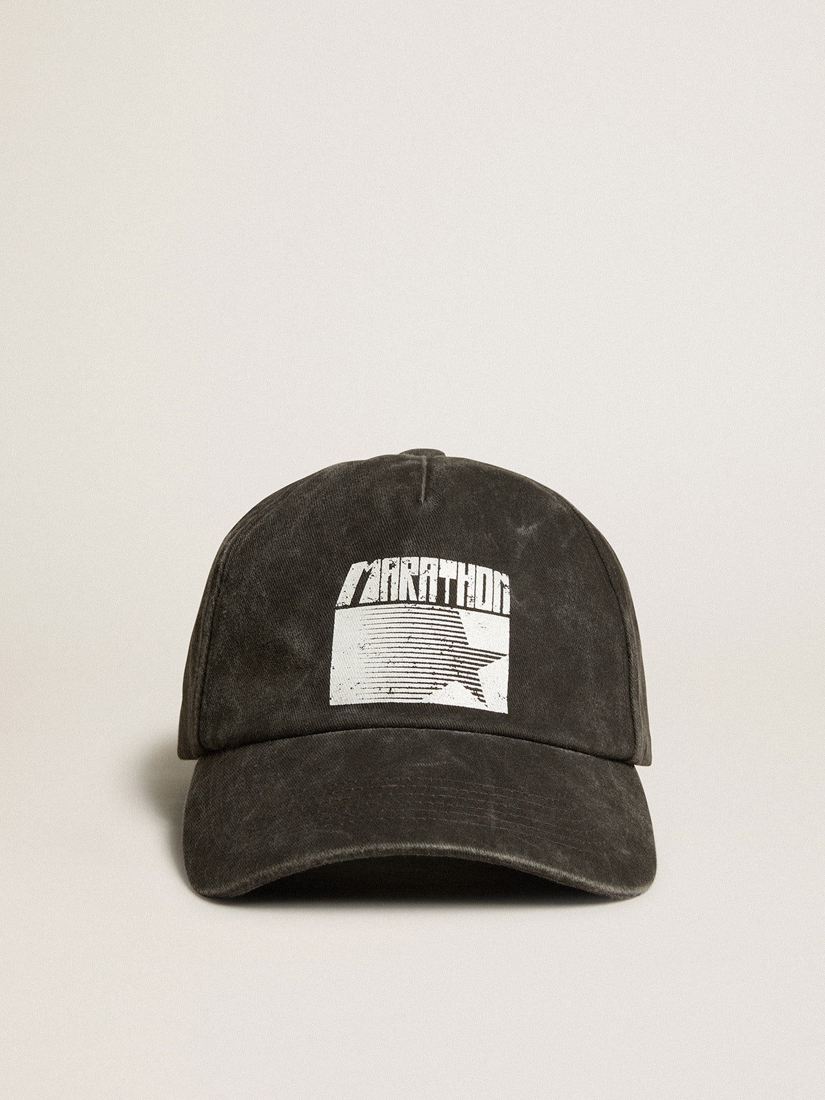 Anthracite gray cap with Marathon logo on the front| Golden Goose
