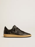 Women's Ball Star in black nappa with black glitter star and suede heel tab| Golden Goose