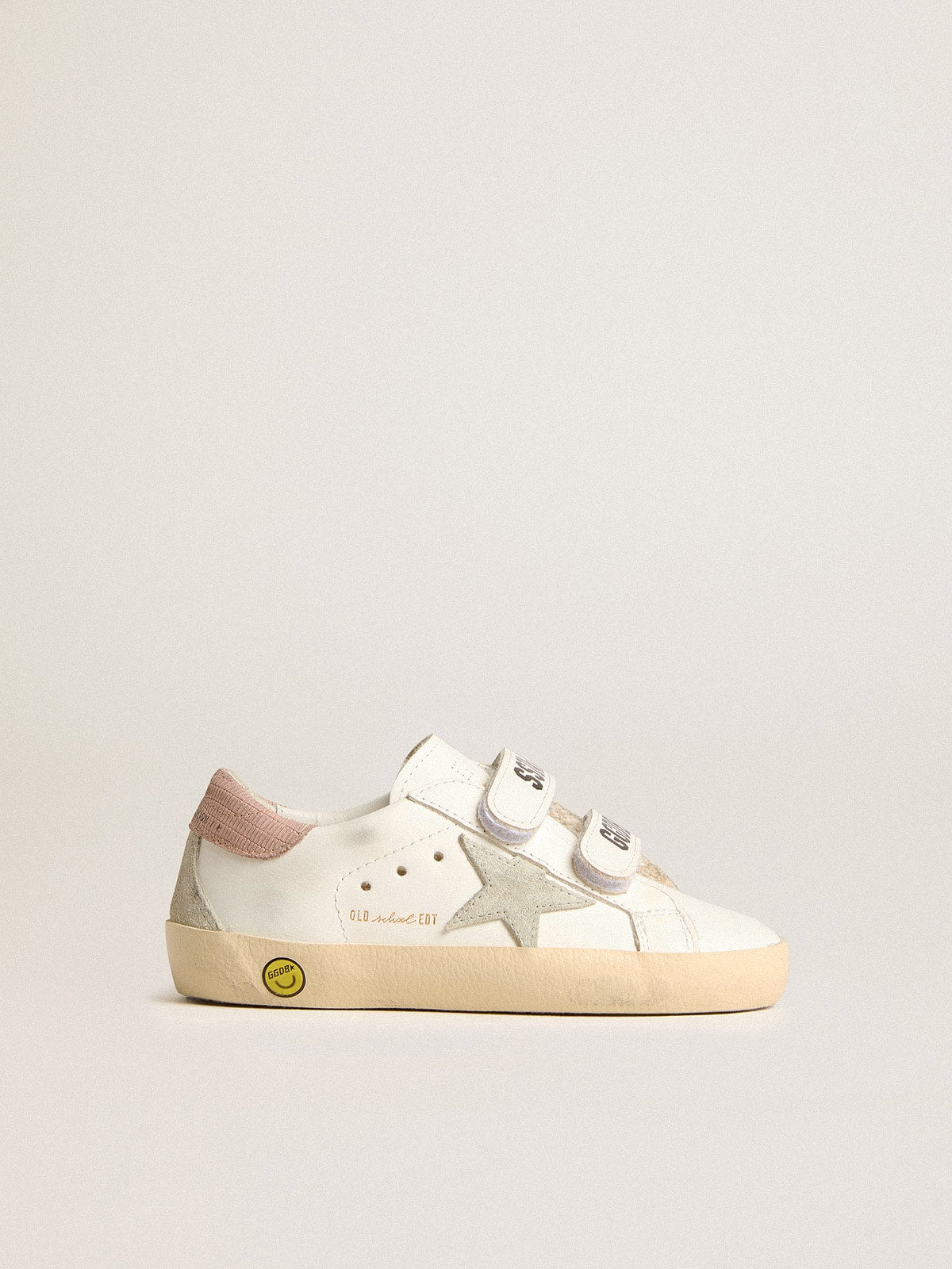 Young Old School in leather with gray suede star and old rose heel tab| Golden Goose