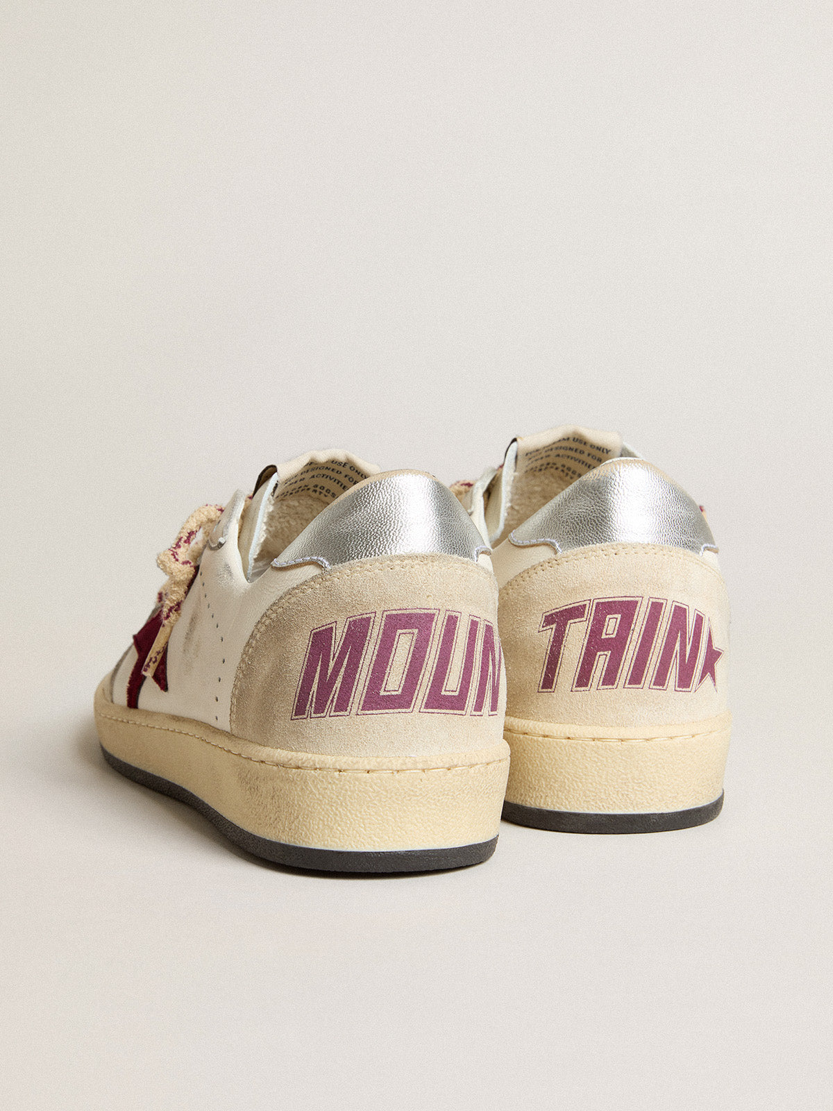 Women's Ball Star Mountain LTD in leather with burgundy velvet star| Golden Goose