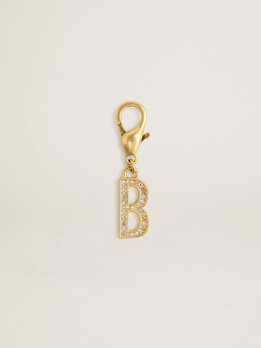 Letter B charm in gold-colored brass with crystals| Golden Goose