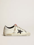 Women's Super-Star LTD in beige canvas with black star| Golden Goose