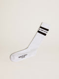 Cotton socks with distressed finishes, knee-high effect| Golden Goose