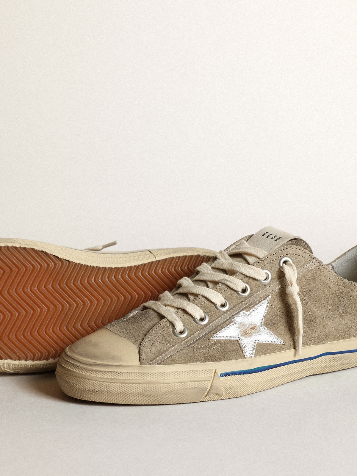 Men's V-Star with suede upper and silver star| Golden Goose