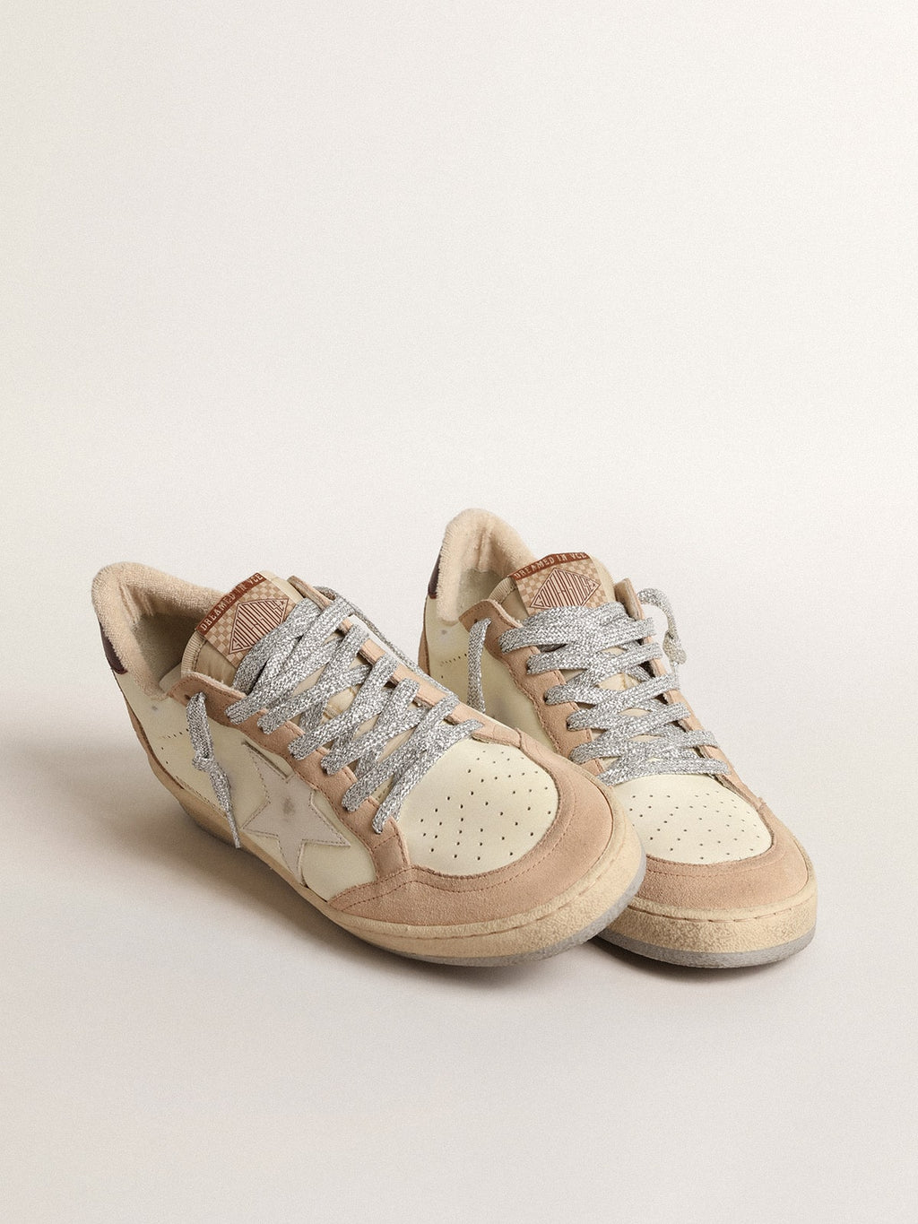 Women's Ball Star LTD with white star and burgundy leather heel tab| Golden Goose