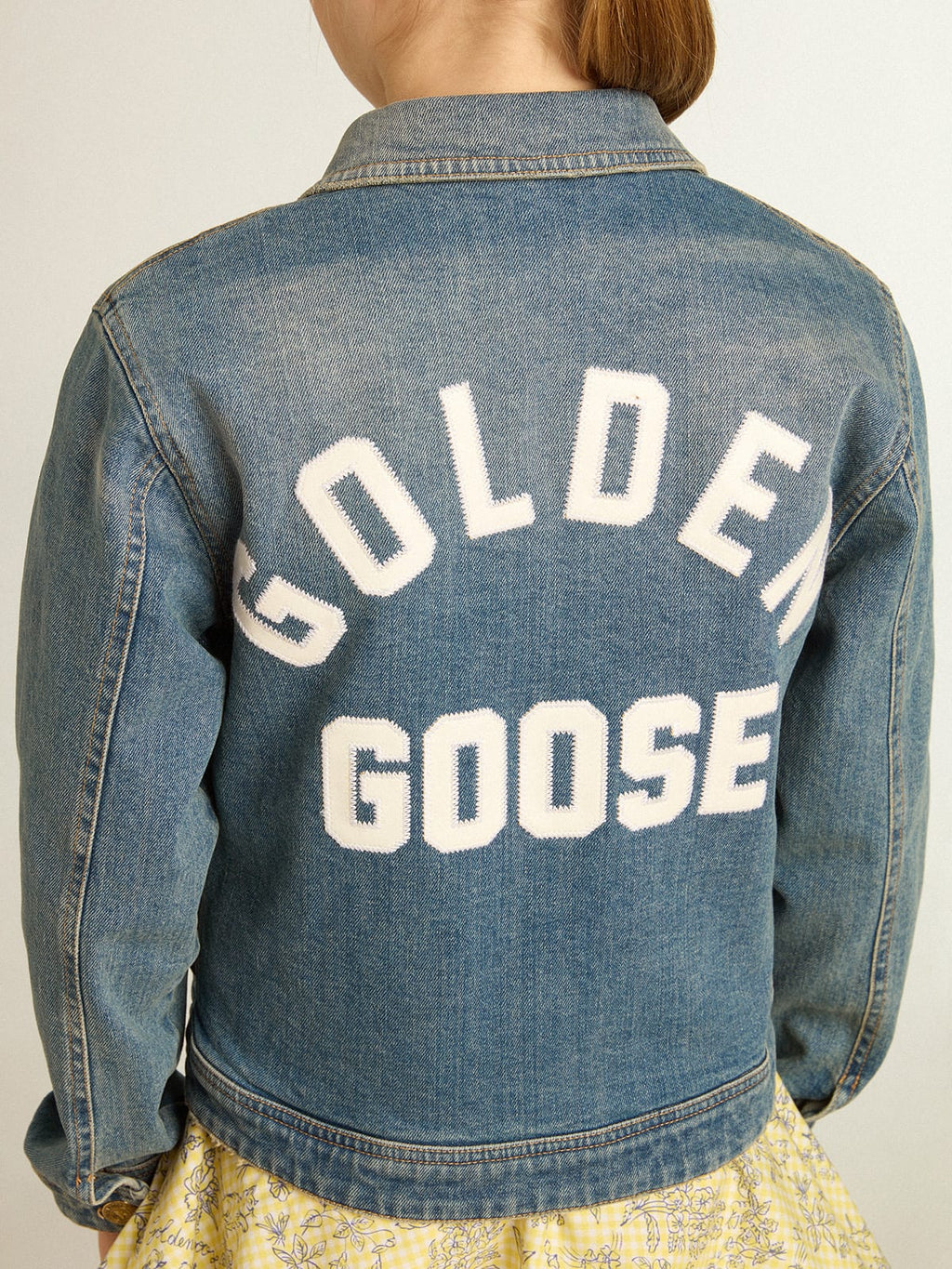 Boys' mid-wash denim jacket| Golden Goose