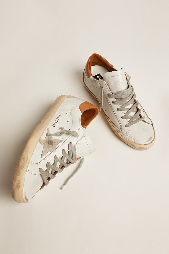 Men's Super-Star sneakers with suede star and brown heel tab| Golden Goose