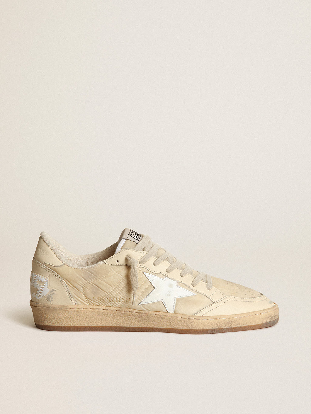 Women's Ball Star in milk-white nylon with white star and heel tab| Golden Goose