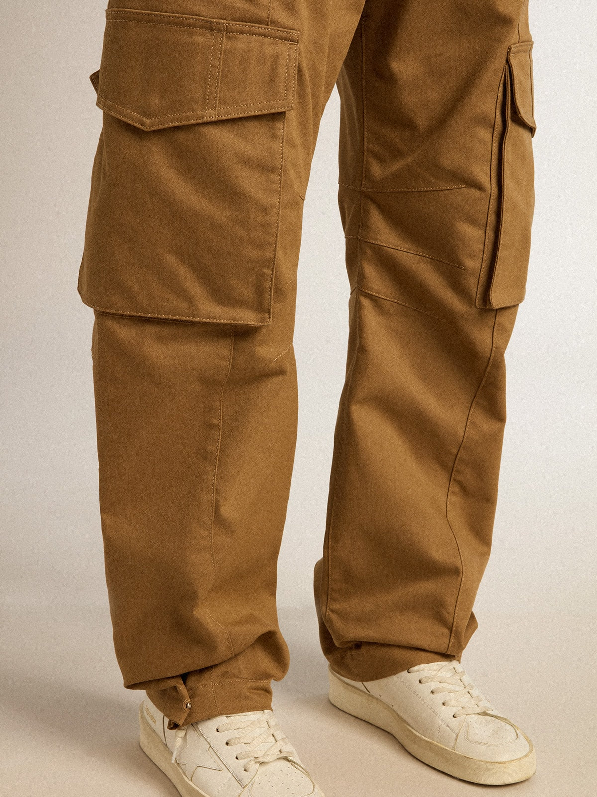 Beige khaki cargo pants| Golden Goose