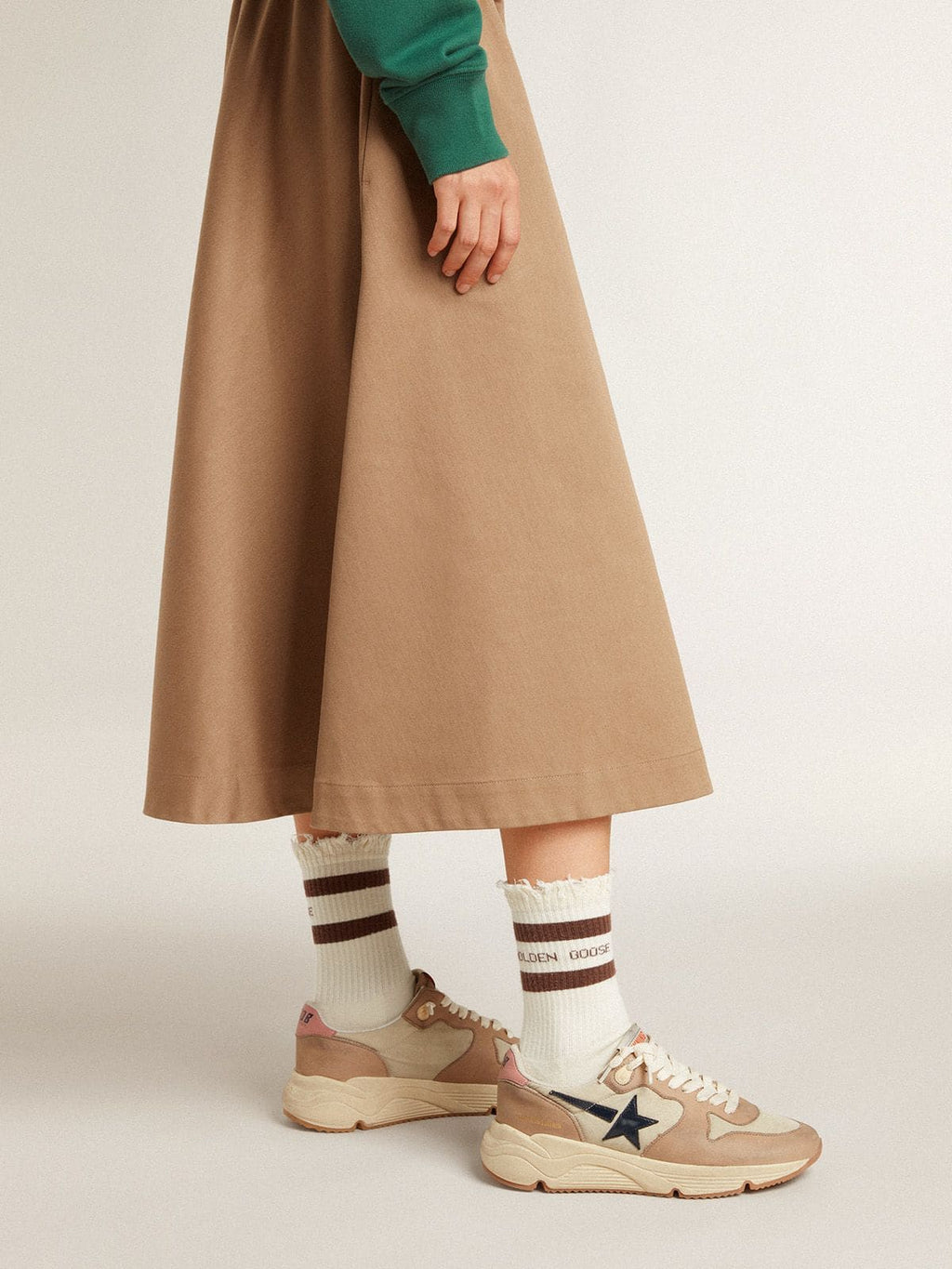 Running Sole LTD in nylon and nubuck with leather star and heel tab| Golden Goose