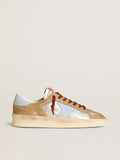 Men's silver Stardan LTD with light blue leather star and nubuck inserts| Golden Goose