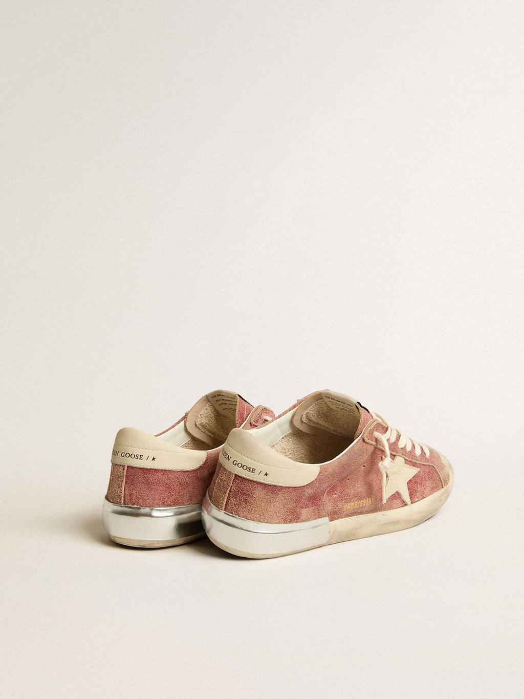Super-Star in red leather with cream nubuck star and heel tab| Golden Goose