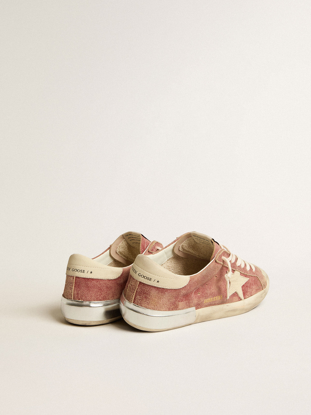 Super-Star in red leather with cream nubuck star and heel tab| Golden Goose