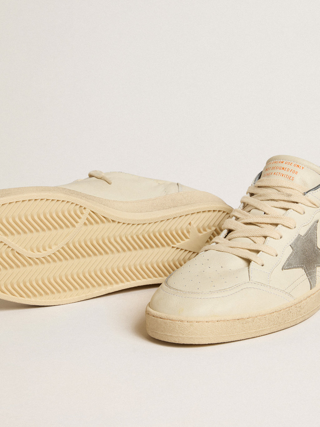 Ball Star in nappa leather with gray suede star and heel tab| Golden Goose