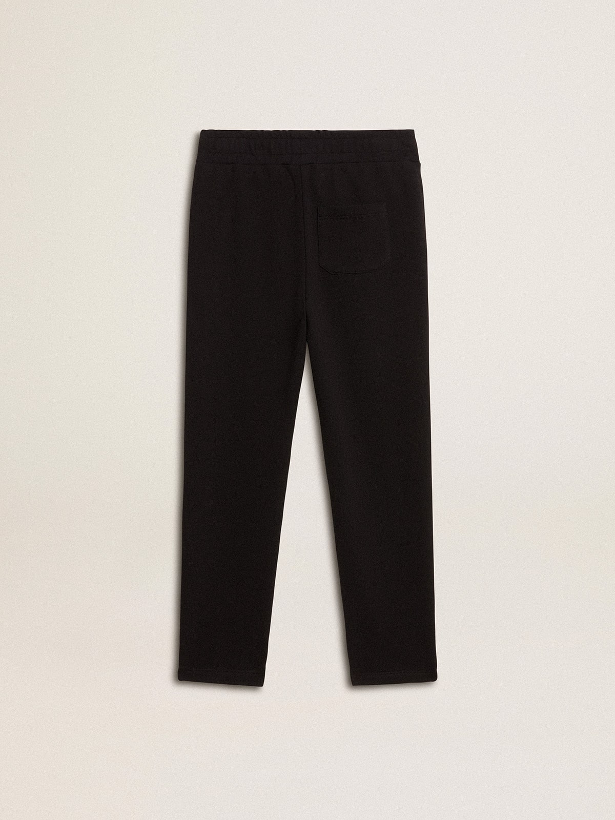 Boys' black joggers with white stars| Golden Goose