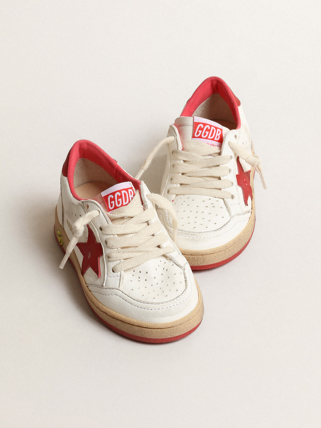 Ball Star Junior in nappa with red leather star and heel tab| Golden Goose