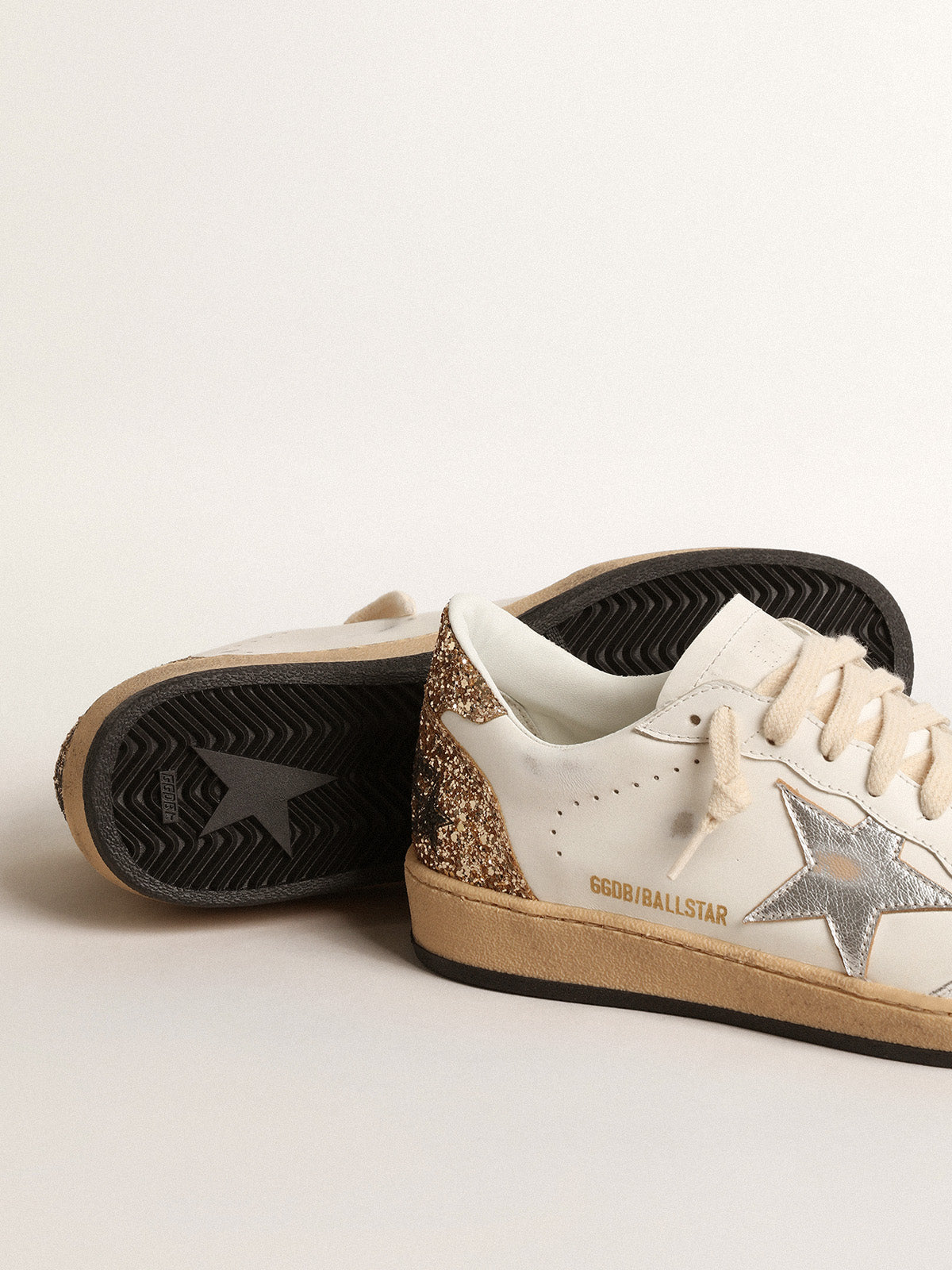 Ball Star with metallic leather star and glitter heel tab| Golden Goose