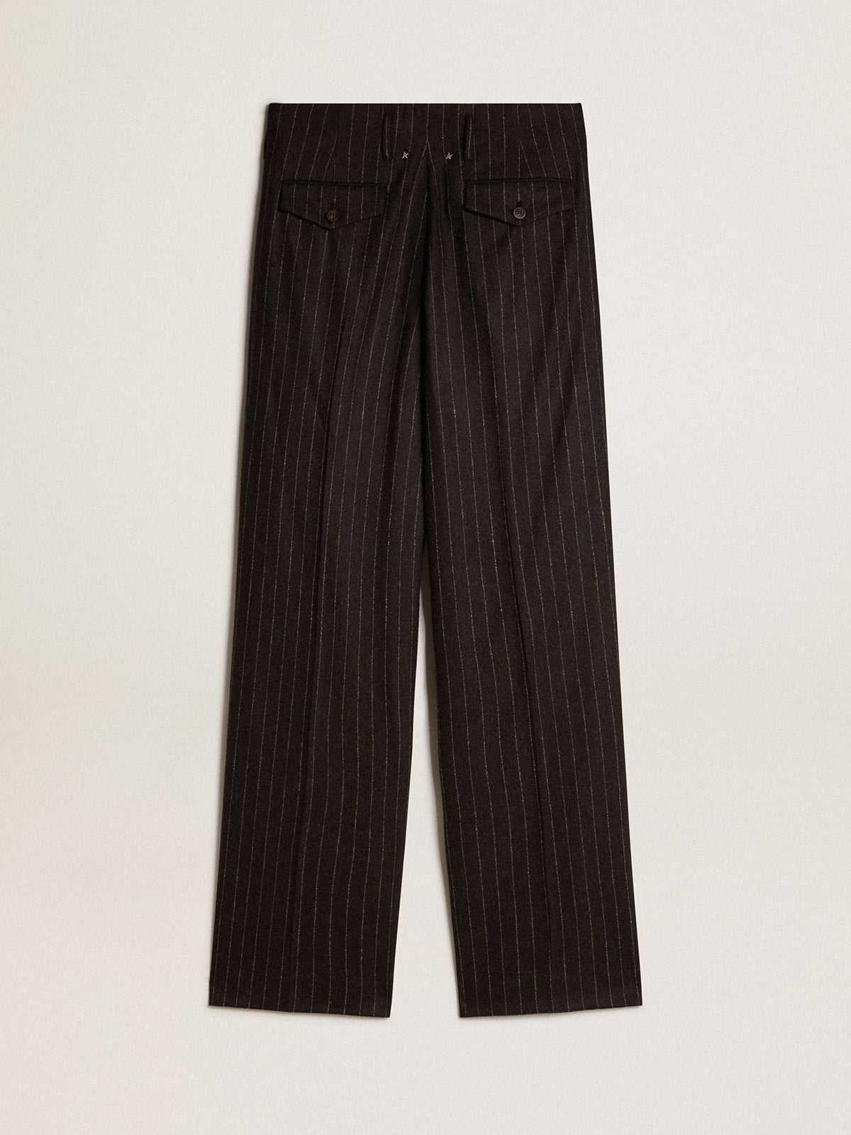 Women's pants in dark gray wool| Golden Goose