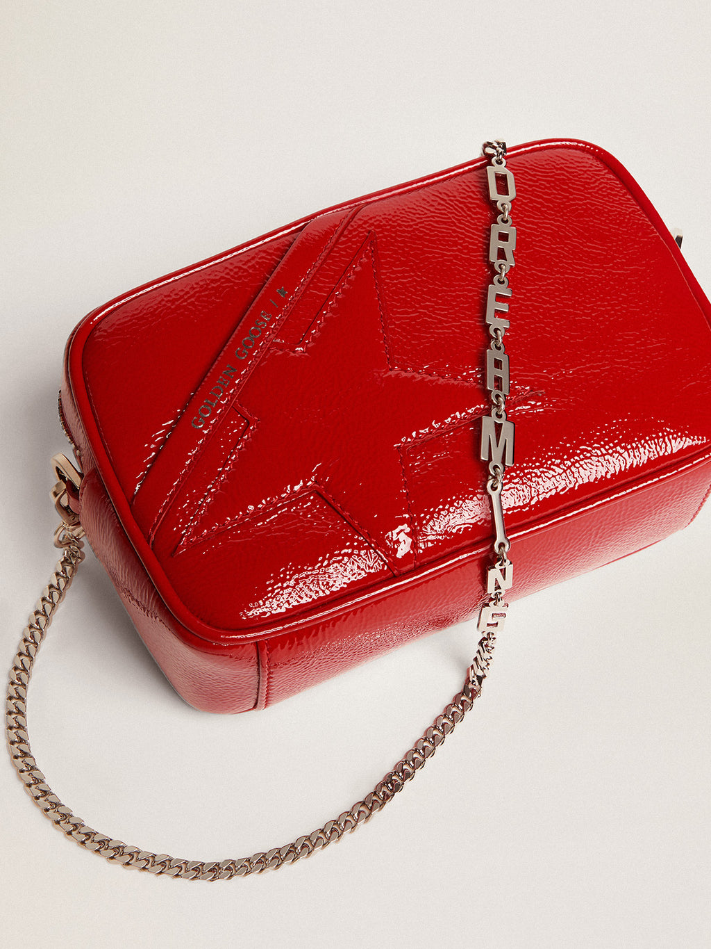 Women's Mini Star Bag in red painted leather with tone-on-tone star| Golden Goose