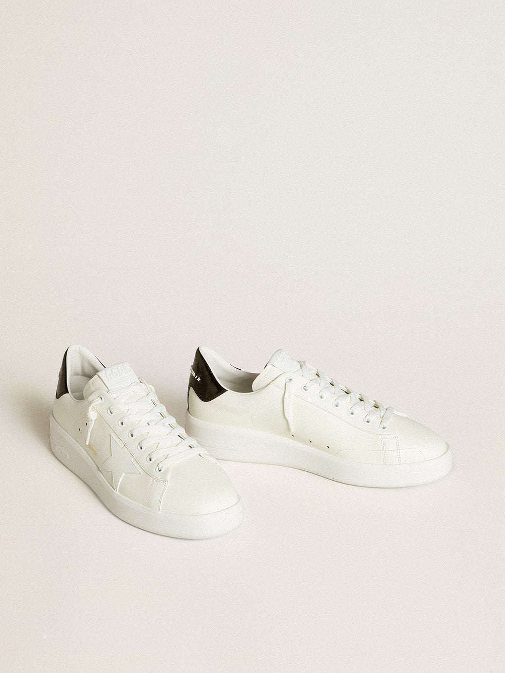Men's Purestar with leather star and black patent leather heel tab| Golden Goose