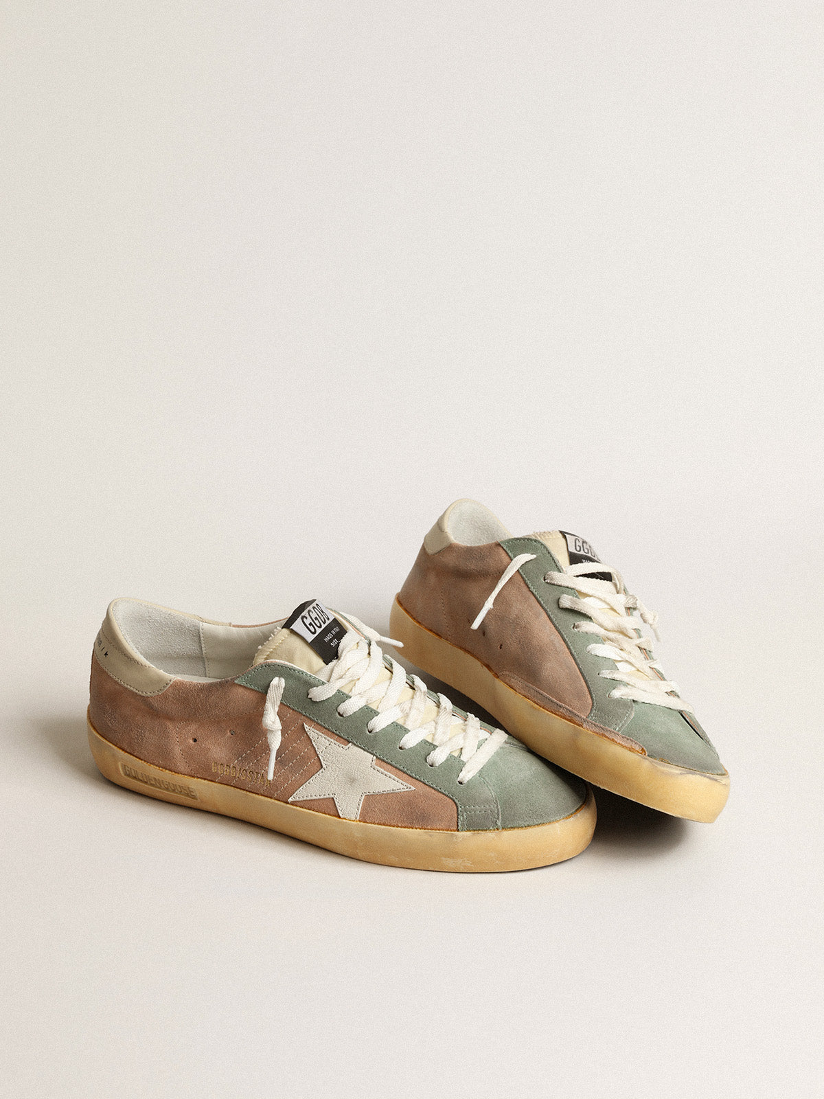 Super-Star in brown and green suede with white nappa leather star| Golden Goose
