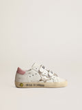 Old School Young with metallic leather star and pink heel tab| Golden Goose