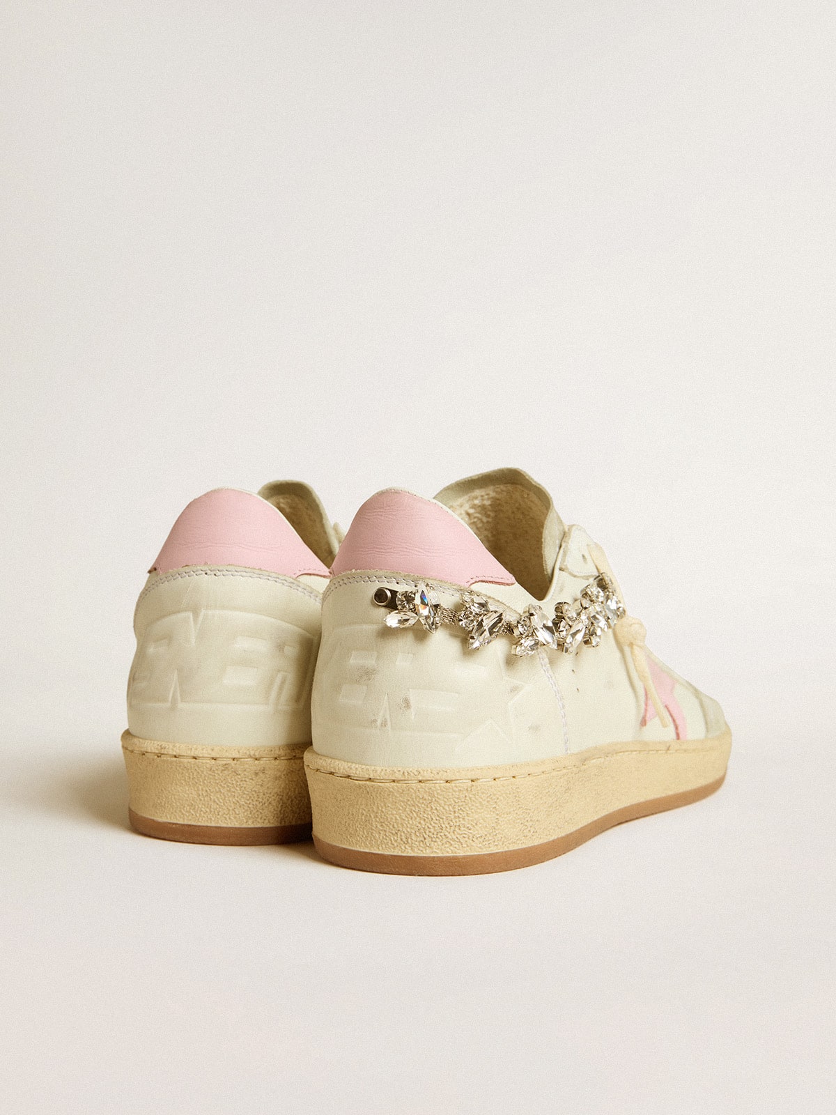 Women's Ball Star LTD with pink leather star and crystal decoration| Golden Goose