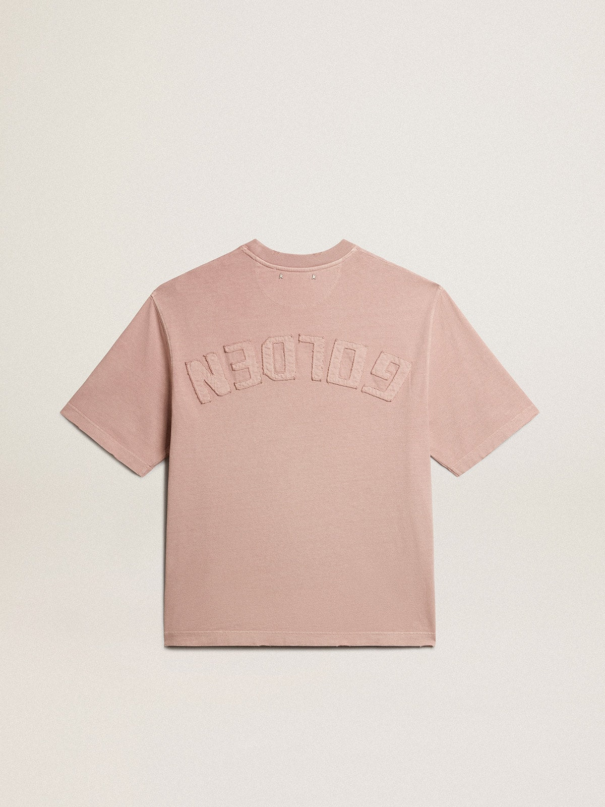 Powder-pink T-shirt with reverse logo on the back - Jersey Capsule| Golden Goose
