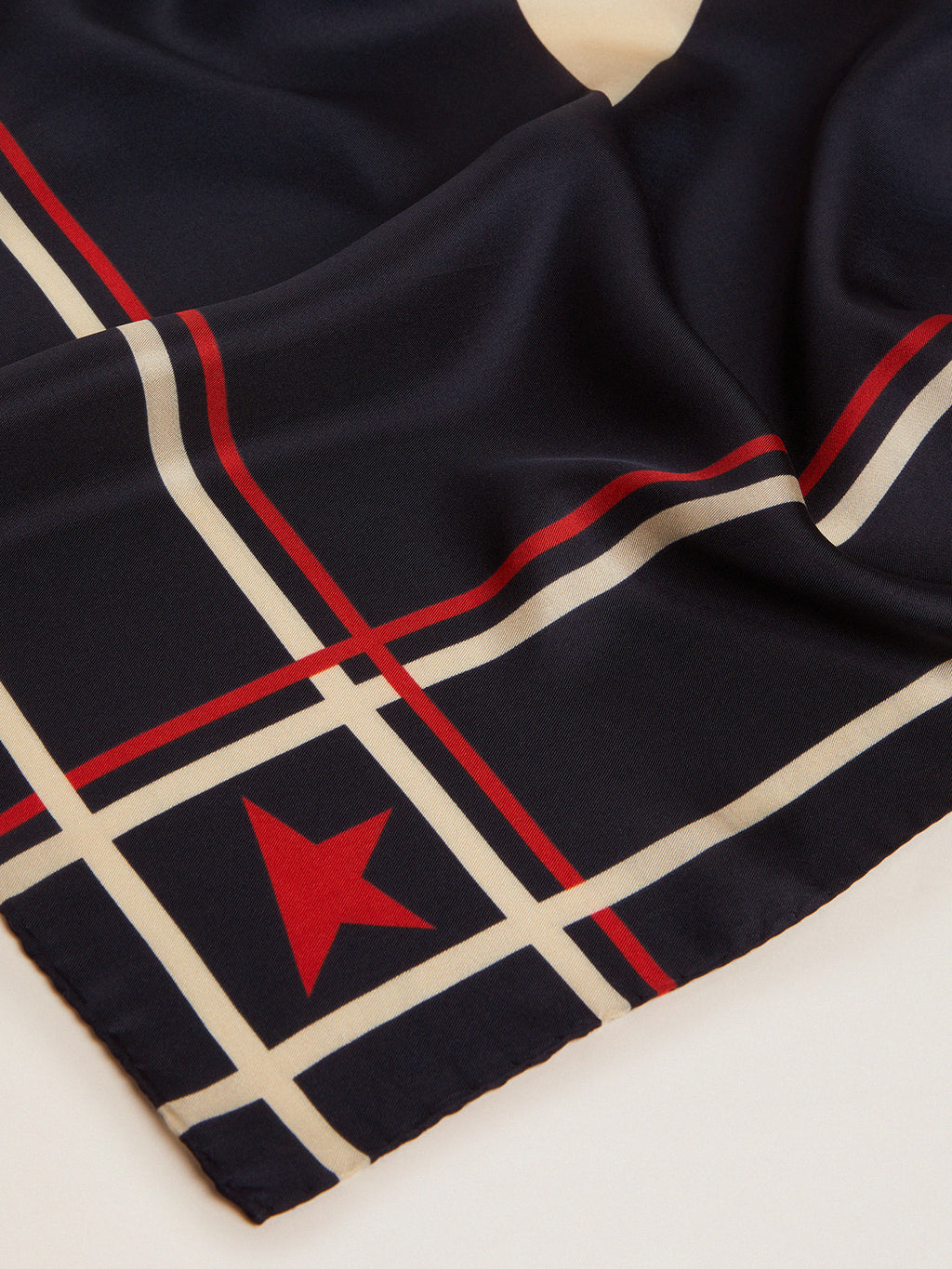 Midnight blue scarf with stripes| Golden Goose