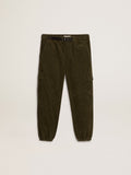 Dark green cotton cargo pants| Golden Goose