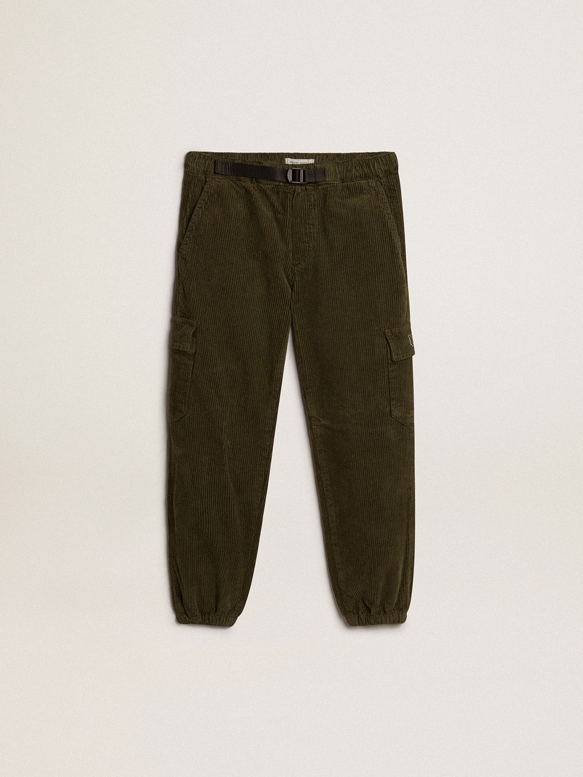 Dark green cotton cargo pants| Golden Goose