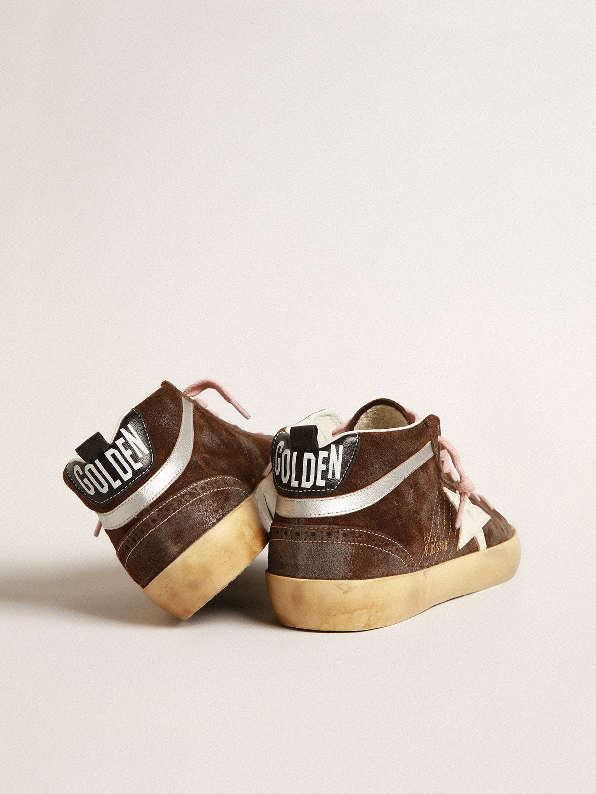 Mid Star in brown suede with white leather star| Golden Goose