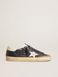 Men's Super-Star in blue nappa leather with white leather star and heel tab| Golden Goose