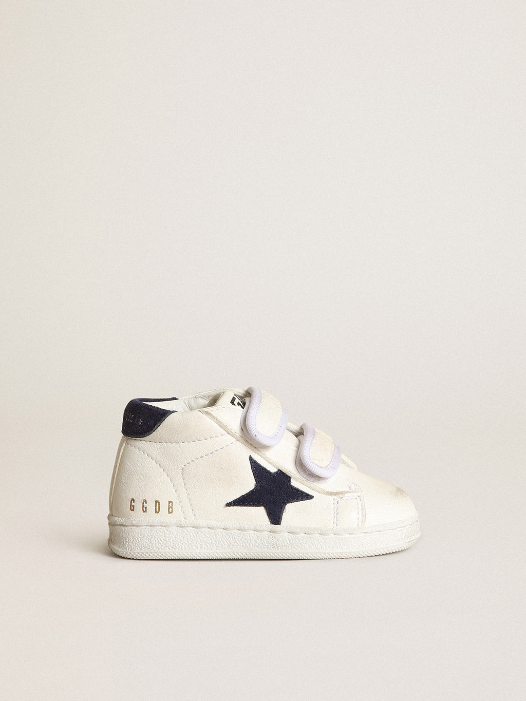 June in nappa leather with dark blue suede star and heel tab| Golden Goose