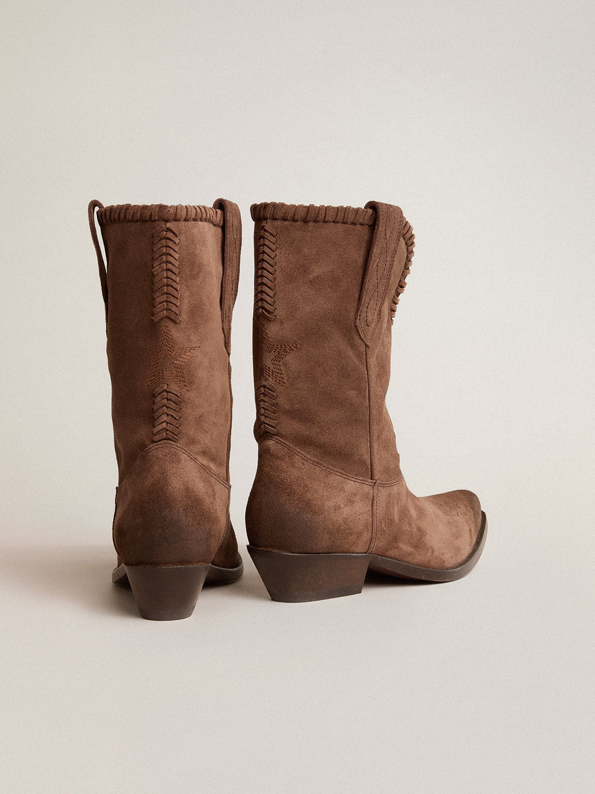 Low Women's boots in dark brown washed suede| Golden Goose
