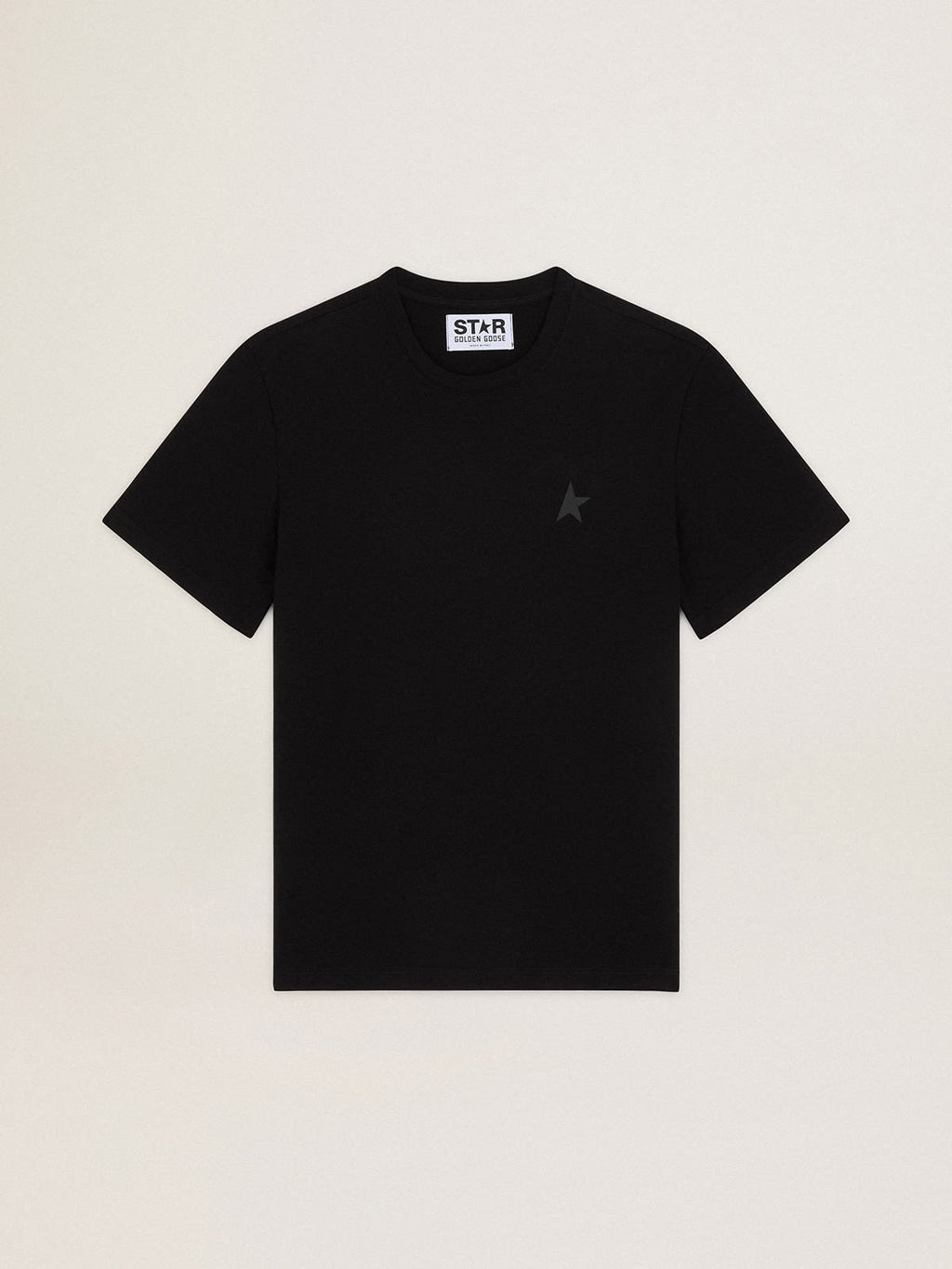Black Star Collection T-shirt with tone-on-tone star on the front| Golden Goose